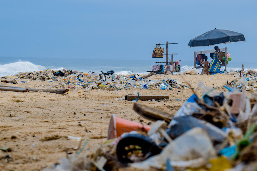 Image showing the aftermath of beachgoers not cleaning up after themselves. Shows what currently occurs in areas with no framework or organization to prevent wasteful behavior without a DMO